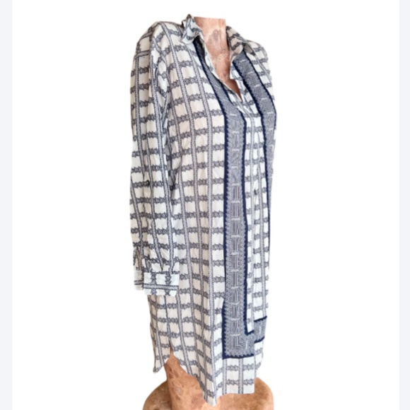 Geometric Pattern Long Sleeve Summer Dress - Picture 2 of 8